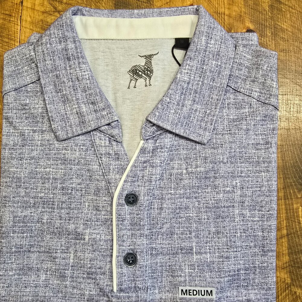 Brand New Raffi Johnny Collar Polo Lavendar & White